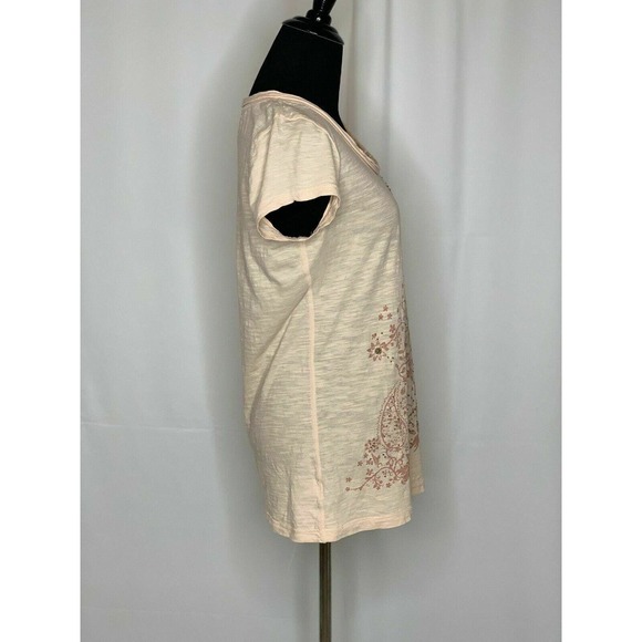 Ann Taylor Loft Peach Embellished Short Sleeved Top Size Small - Picture 4 of 6